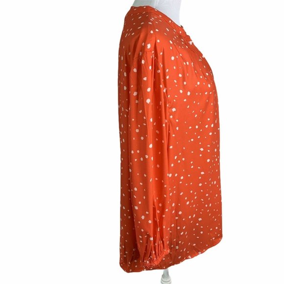 Tendency Red Long Sleeve Relaxed Fit Button Up Top - Picture 5 of 10